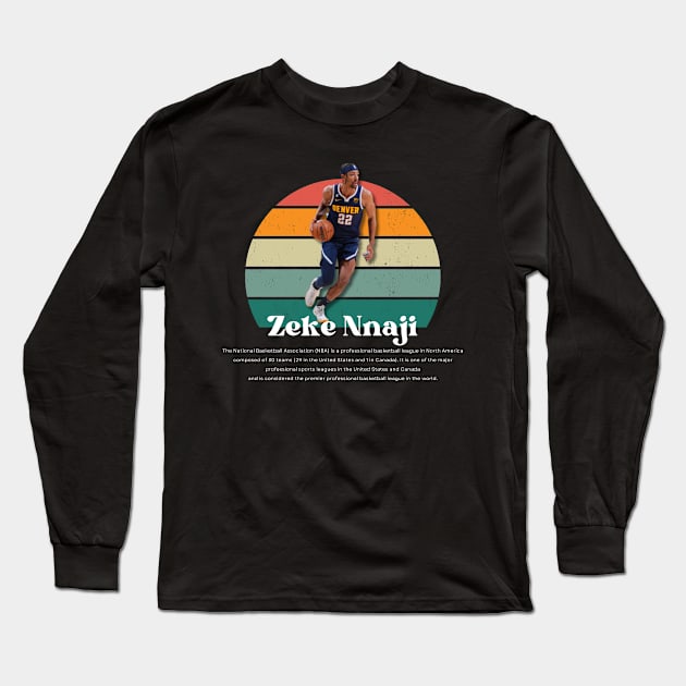 Zeke Nnaji Vintage V1 Long Sleeve T-Shirt by Gojes Art